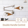 Space-Saving Wall-Mounted Pot Filler with Double Handles and Folding Design