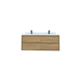 60" Wall-mount Double Sink Bathroom Vanity with Marble Top