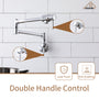 Double Handles Wall-Mounted Folding Pot Filler Space-Saving