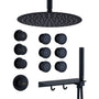 12" Shower System With Shelf, Handheld Shower With Spray Gun Feature