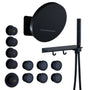 12" Adjustable Shower Head With Shelf Shower System, Hand Shower With Spray Gun Function
