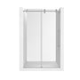 48"x76" Frameless Single Sliding Shower Door in Matte Black/Brushed Nickel/Chrome, Reversible Installation