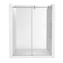 60"x76" Single Sliding Frameless Shower Door in Matte Black/Brushed Nickel/Chrome, 5/16" Thick Tempered Glass with SGCC Certification, Reversible Design