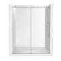 60"x76" Single Sliding Frameless Shower Door in Matte Black/Brushed Nickel/Chrome, 5/16" Thick Tempered Glass with SGCC Certification, Reversible Design