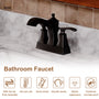 Luxurious 2-Hole Bathroom Sink Faucet Set with Dual Handles, Matte Black Finish