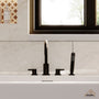 2-Handle Deck-Mount Roman Tub Faucet with Hand Shower in Matte Black