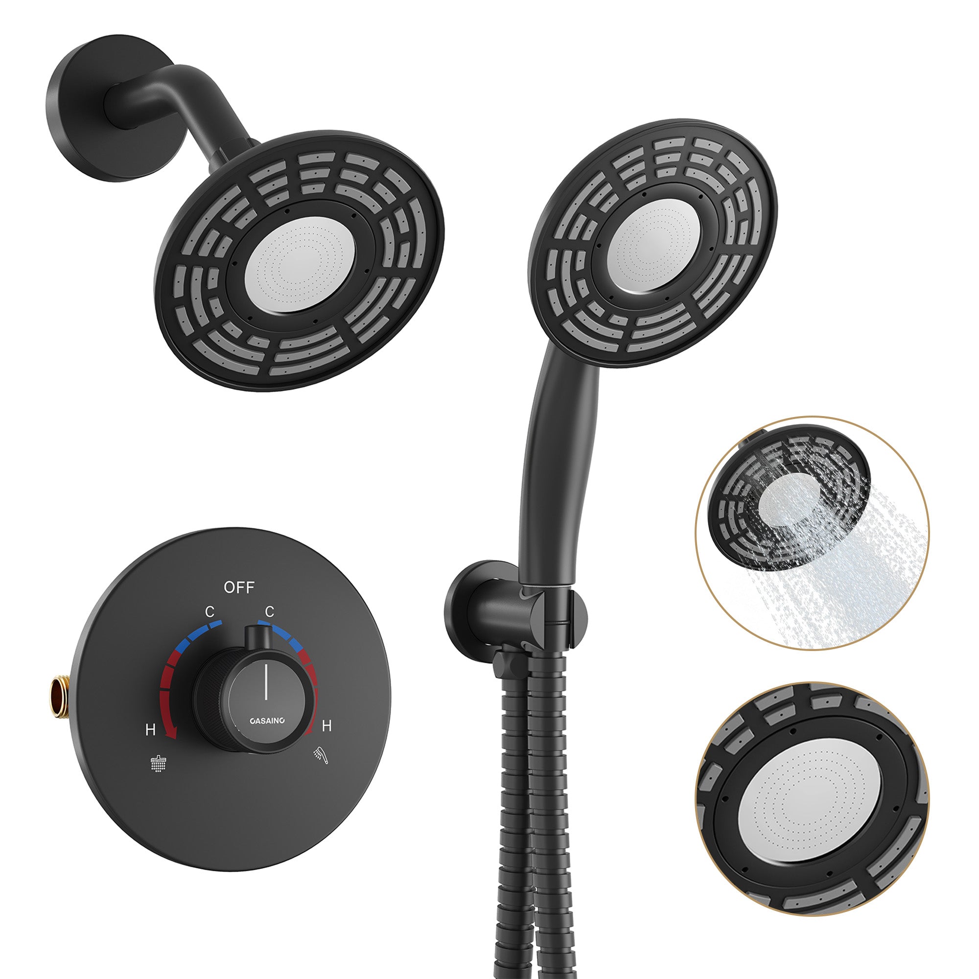 5-inch 2-Function Shower Faucet Set with Handheld Shower