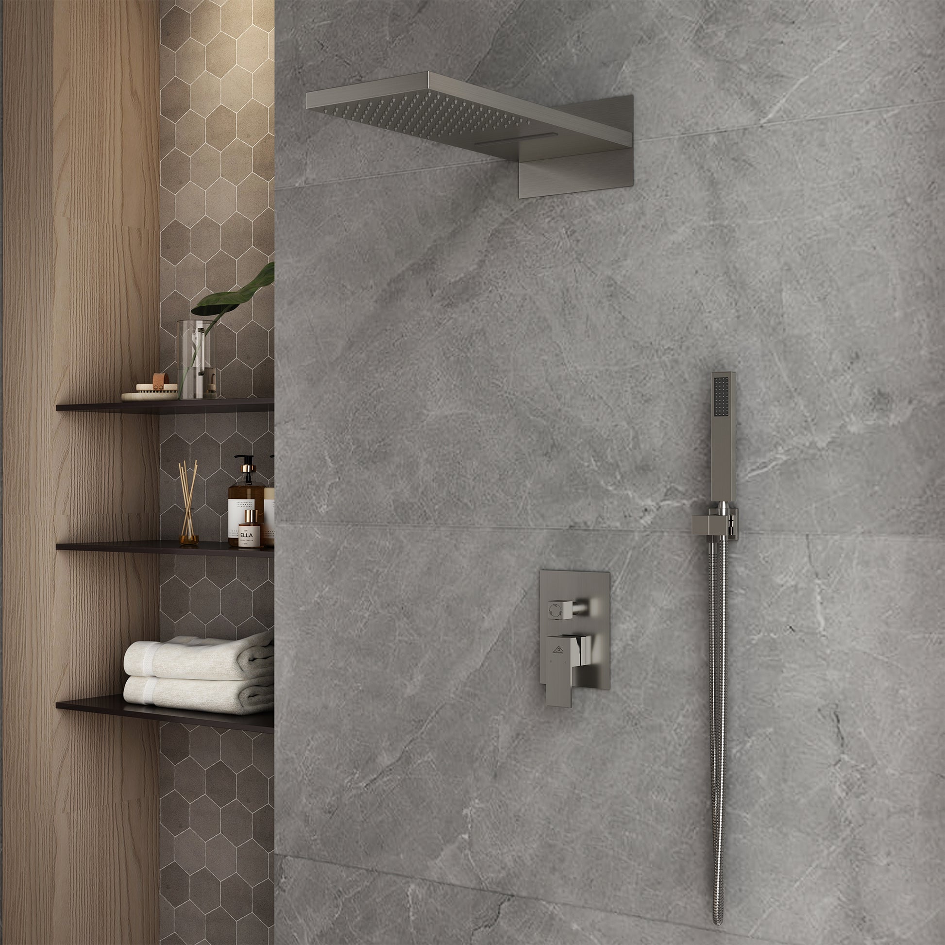 22" Wall Mounted Stainless Steel Shower Systems With Handheld Shower