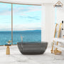 59"/67" Pure Resin Freestanding Transparent Bathtub with Center Drain