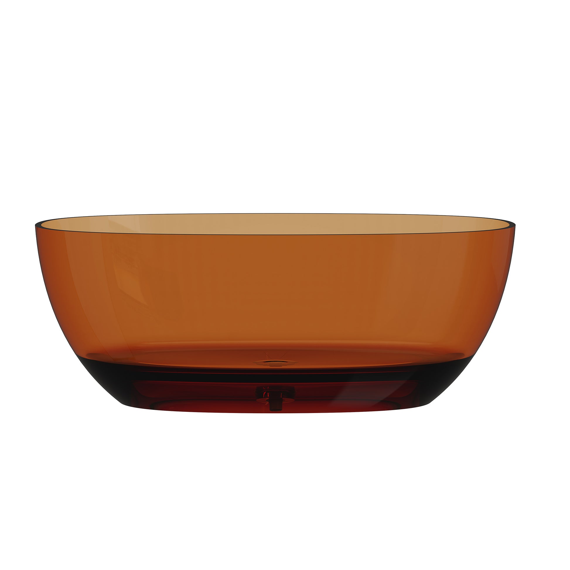 59"/67" Pure Resin Freestanding Transparent Bathtub with Center Drain