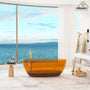 59"/67" Pure Resin Freestanding Transparent Bathtub with Center Drain