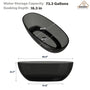 59"/67" Pure Resin Freestanding Transparent Bathtub with Center Drain