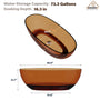 59"/67" Pure Resin Freestanding Transparent Bathtub with Center Drain