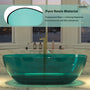 59"/67" Pure Resin Freestanding Transparent Bathtub with Center Drain