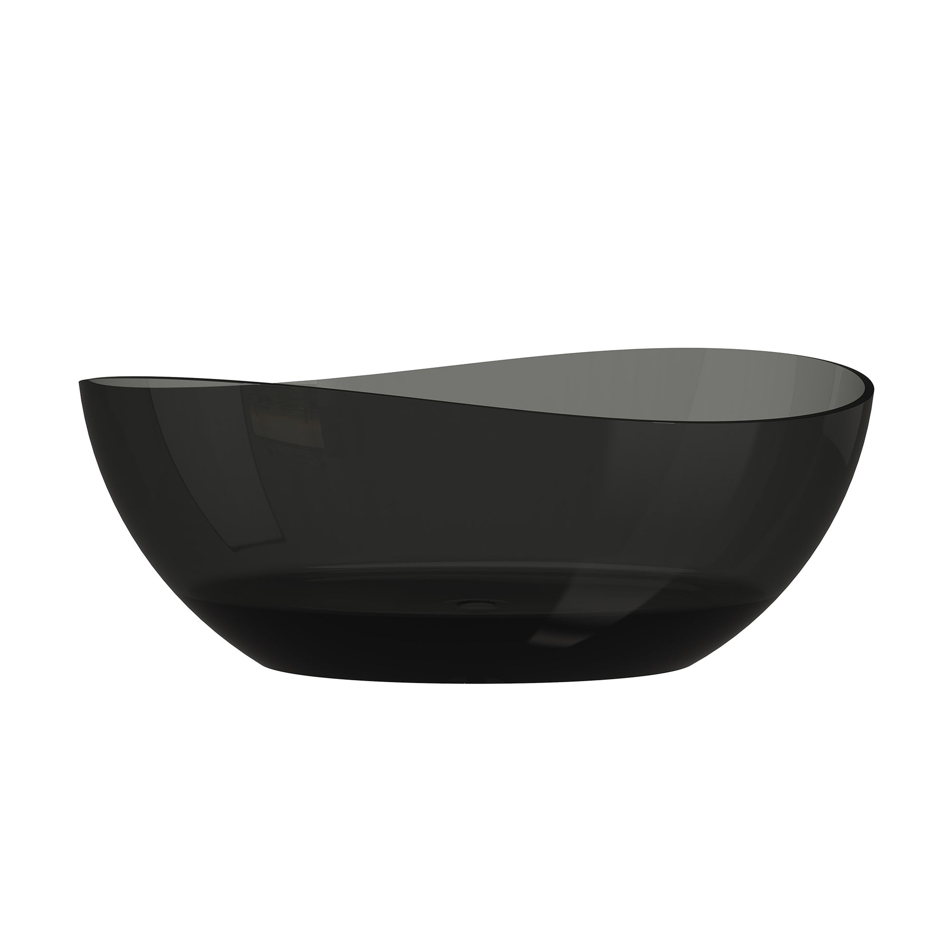 63" Unique Shaped Transparent Resin Freestanding Bathtub with Central Drain