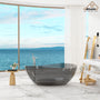 63" Unique Shaped Transparent Resin Freestanding Bathtub with Central Drain