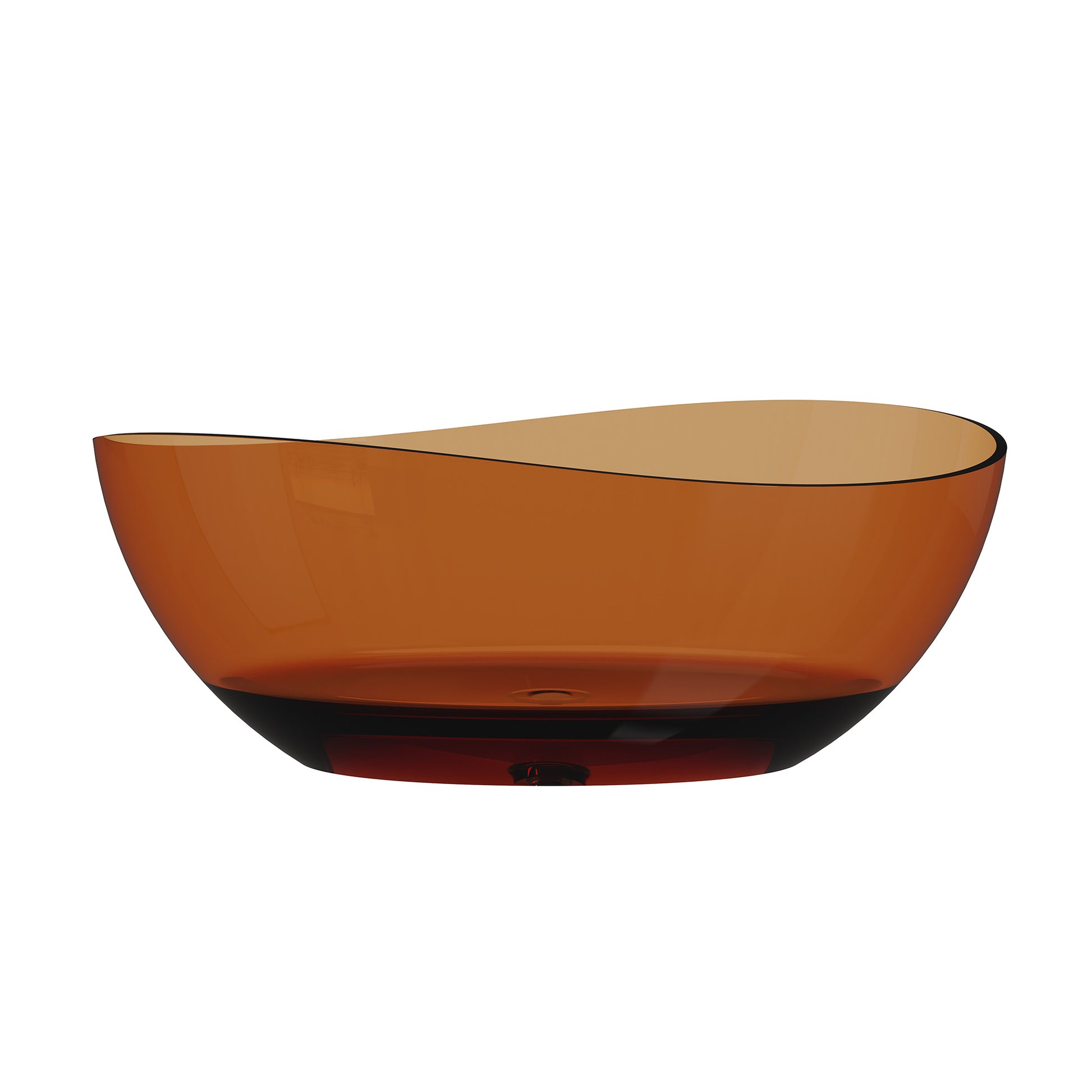 63" Unique Shaped Transparent Resin Freestanding Bathtub with Central Drain