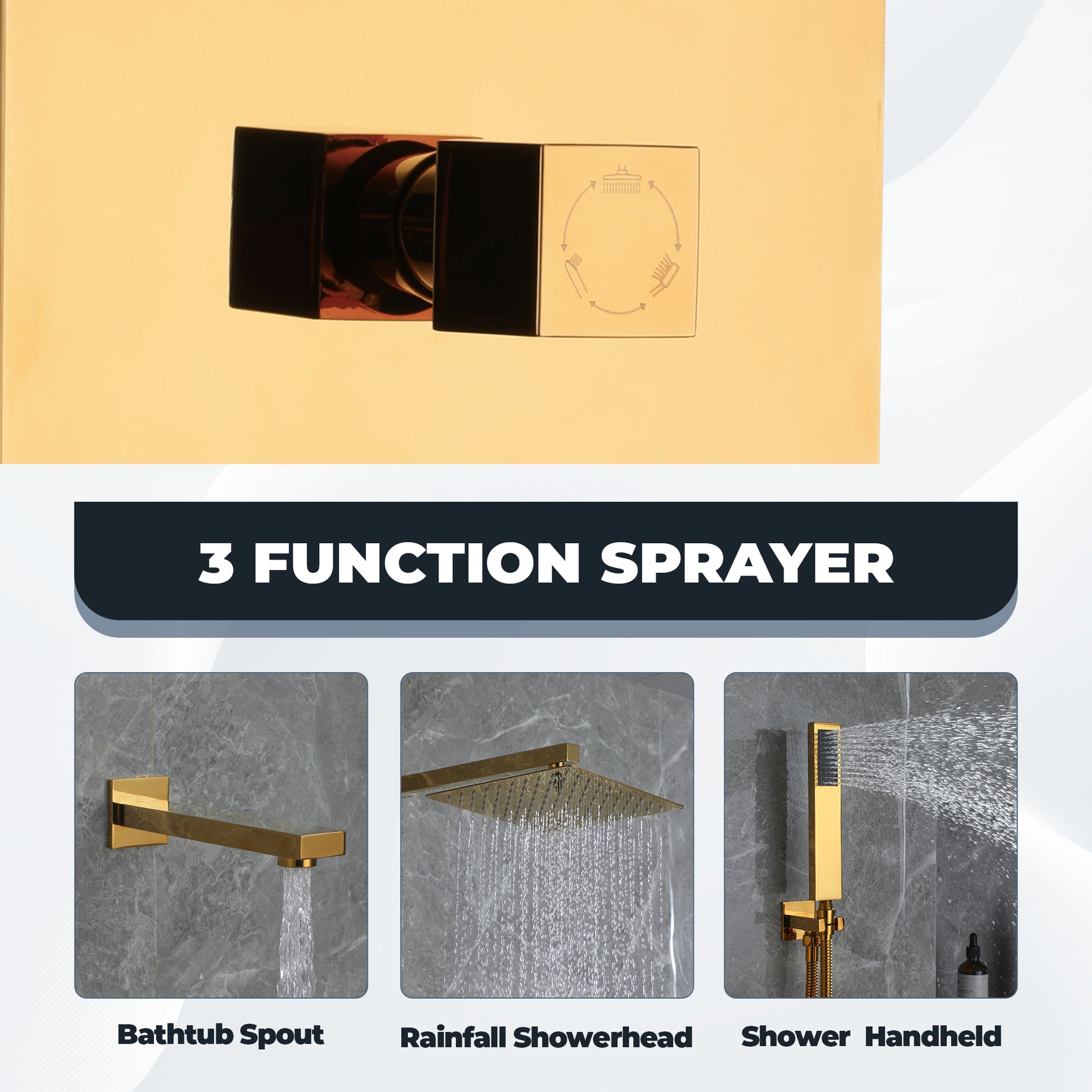 10" Wall Mounted Dual Shower Heads Shower System With Tub Spout 