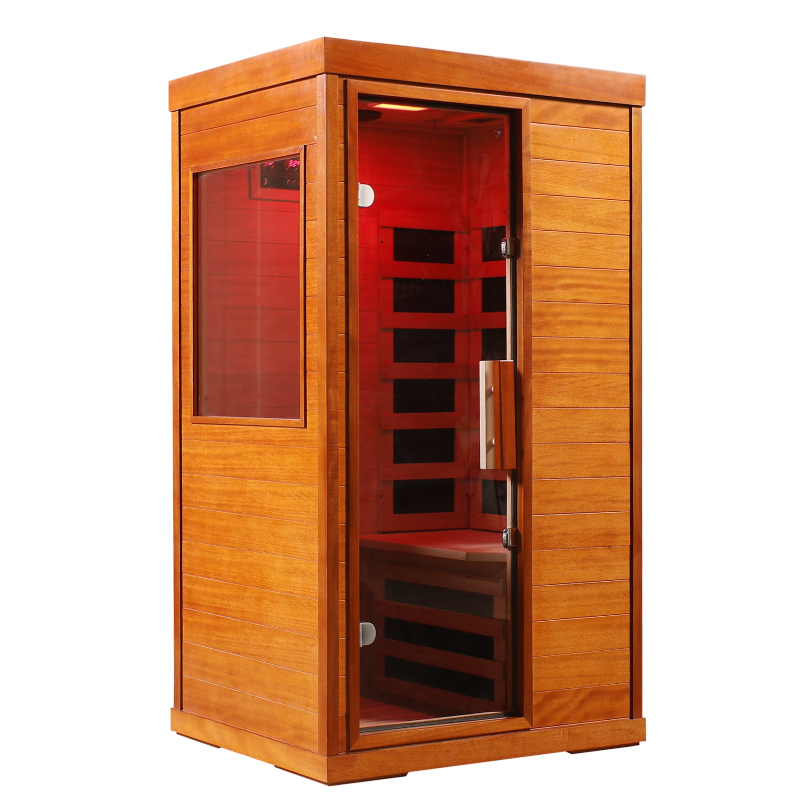 1-Person Far Infrared Sauna Room Indoor Low EMF With Color Therapy Lights