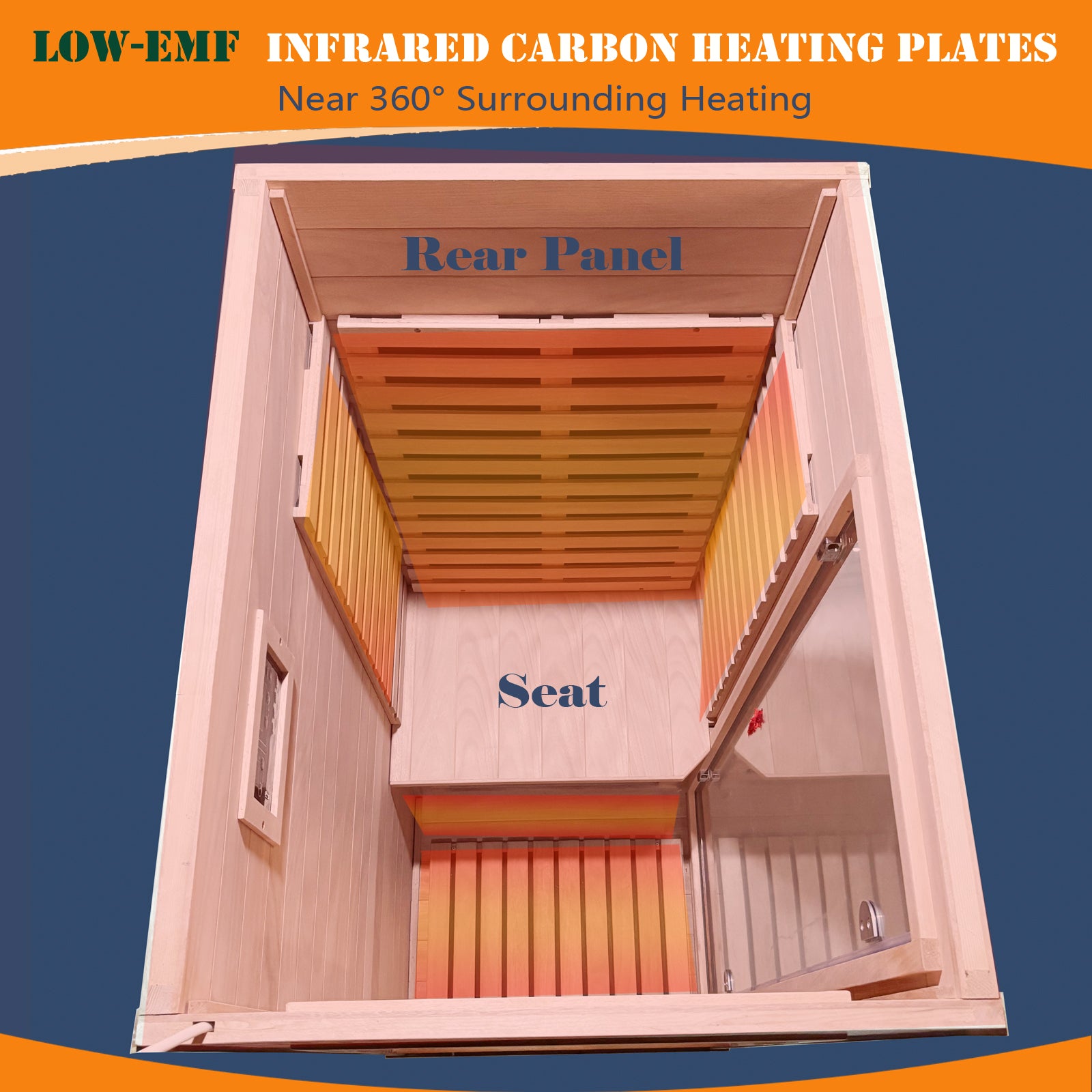 1-Person Far Infrared Sauna Room Indoor Low EMF With Color Therapy Lights