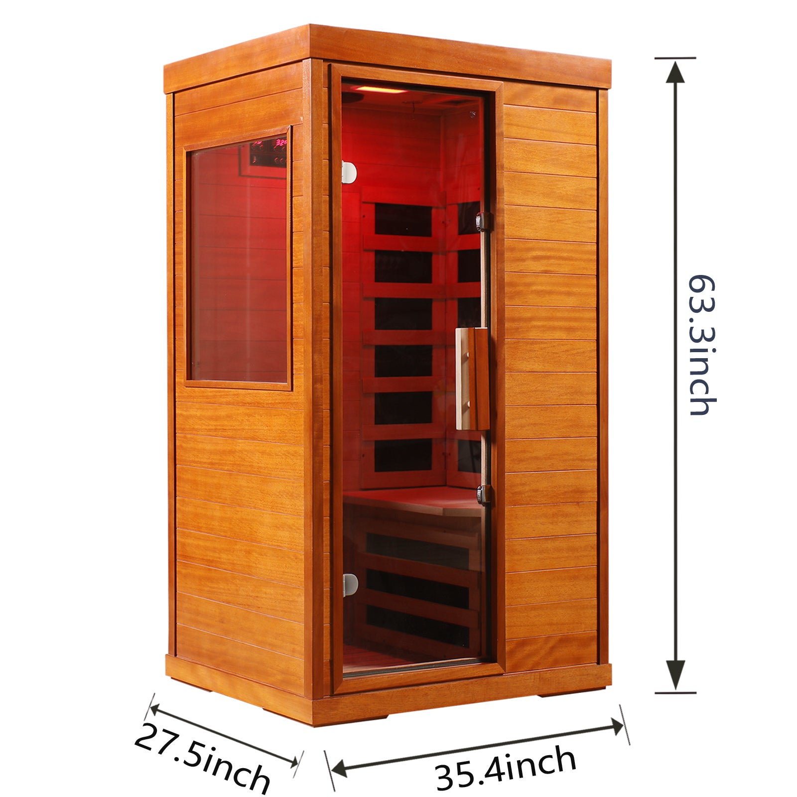 1-Person Far Infrared Sauna Room Indoor Low EMF With Color Therapy Lights