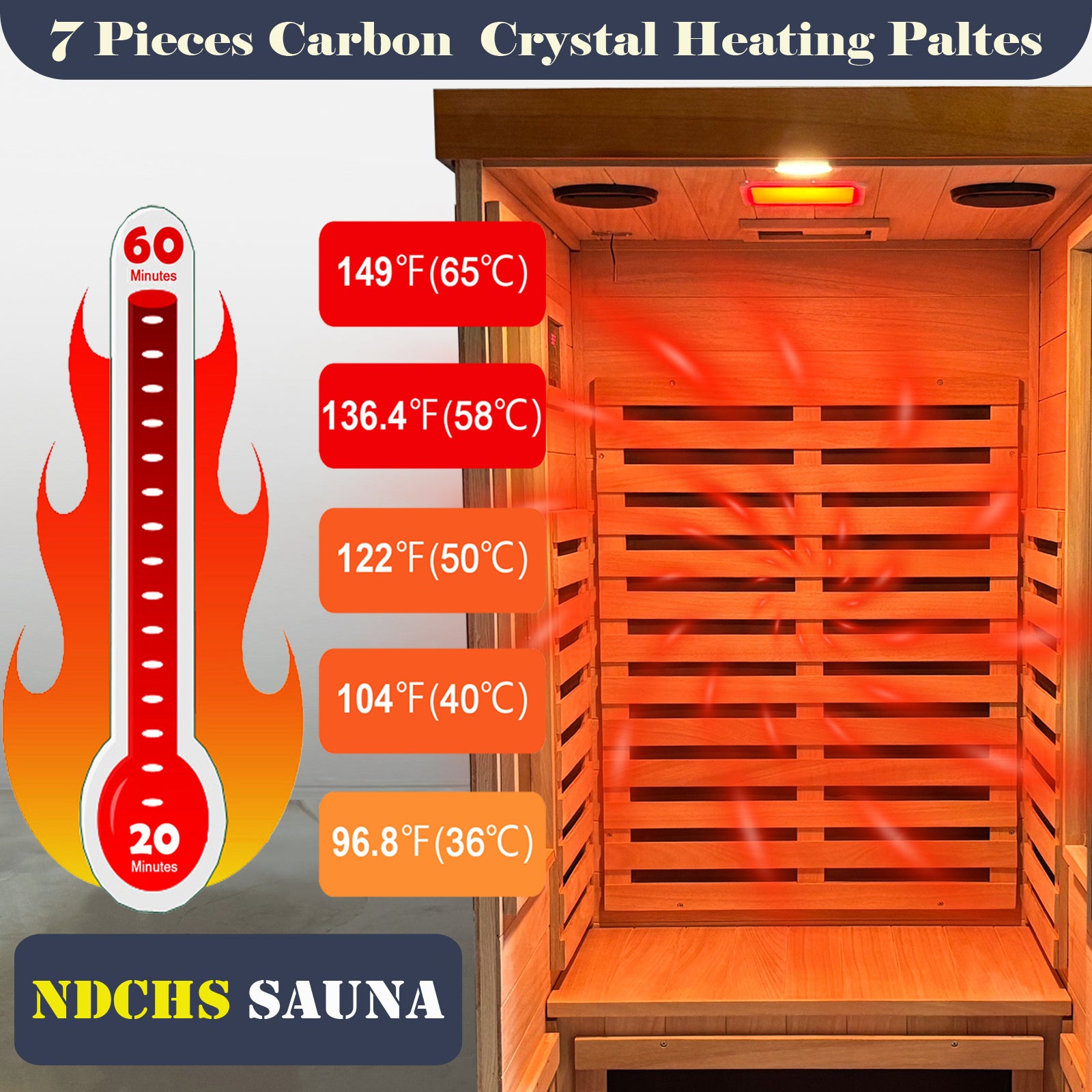 1-Person Home Dry Infrared Sauna with Red Light