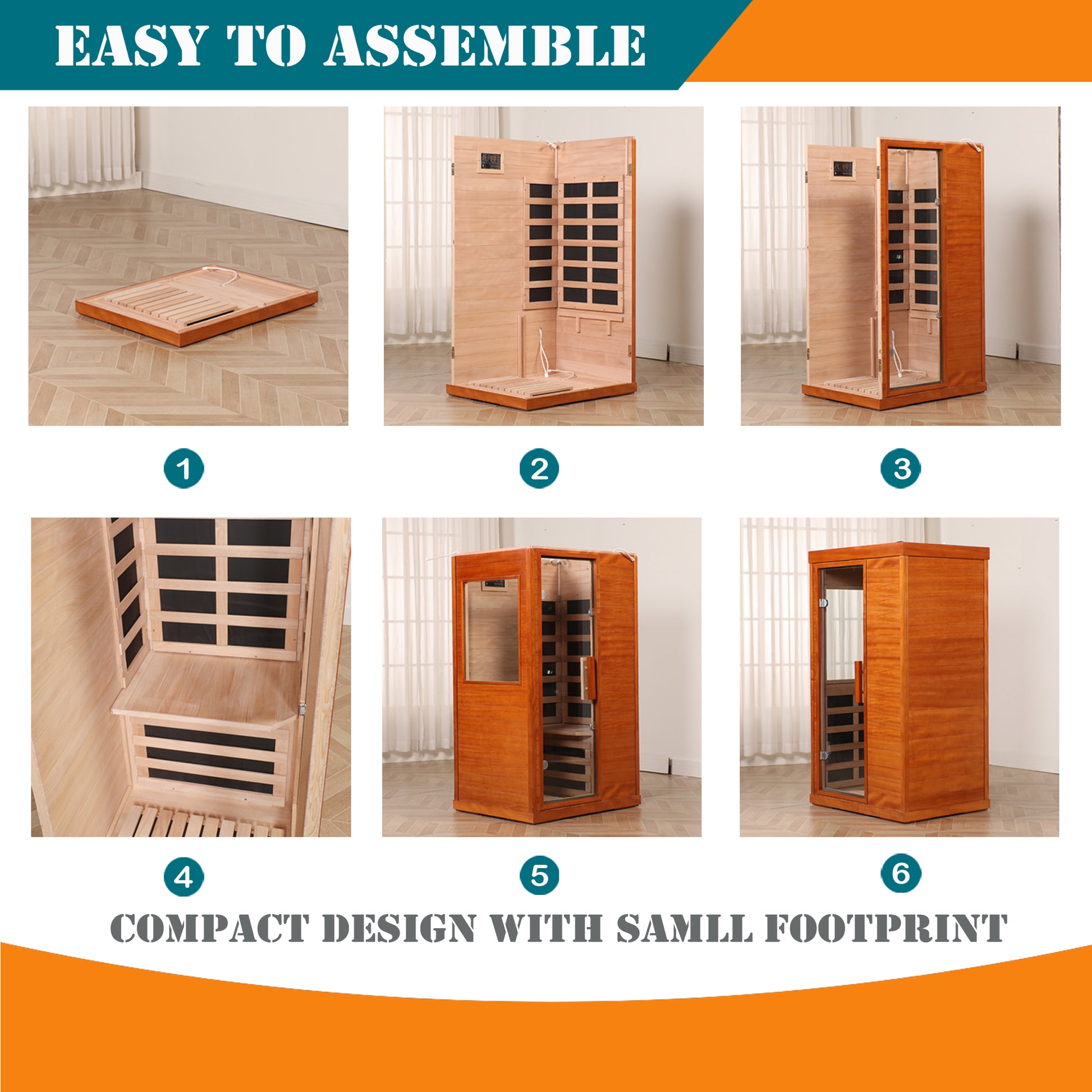 1-Person Mini Home Infrared Sauna With Low EMF