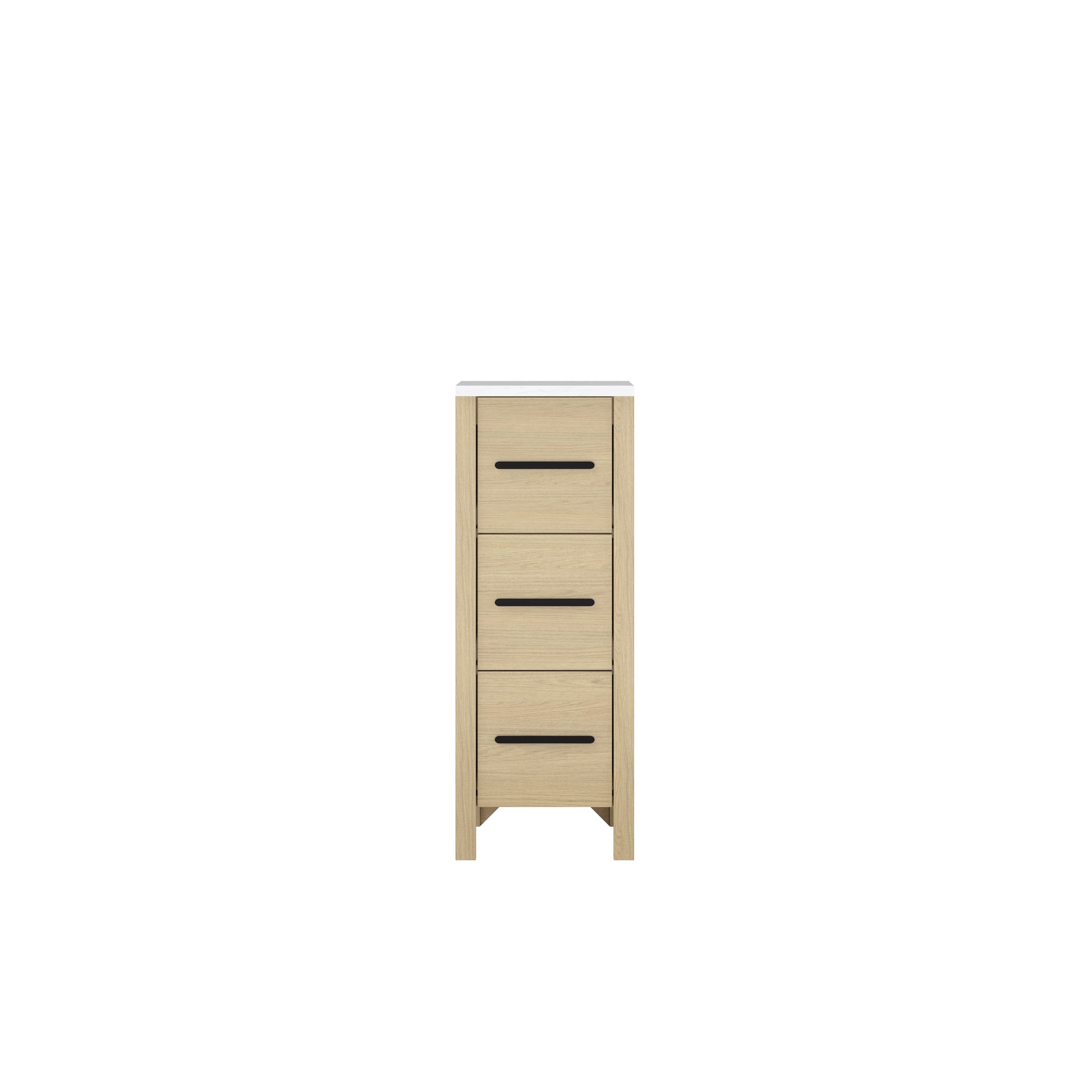 12" Corner Bathroom Vanity with Light Natural Wood & 3 Drawers