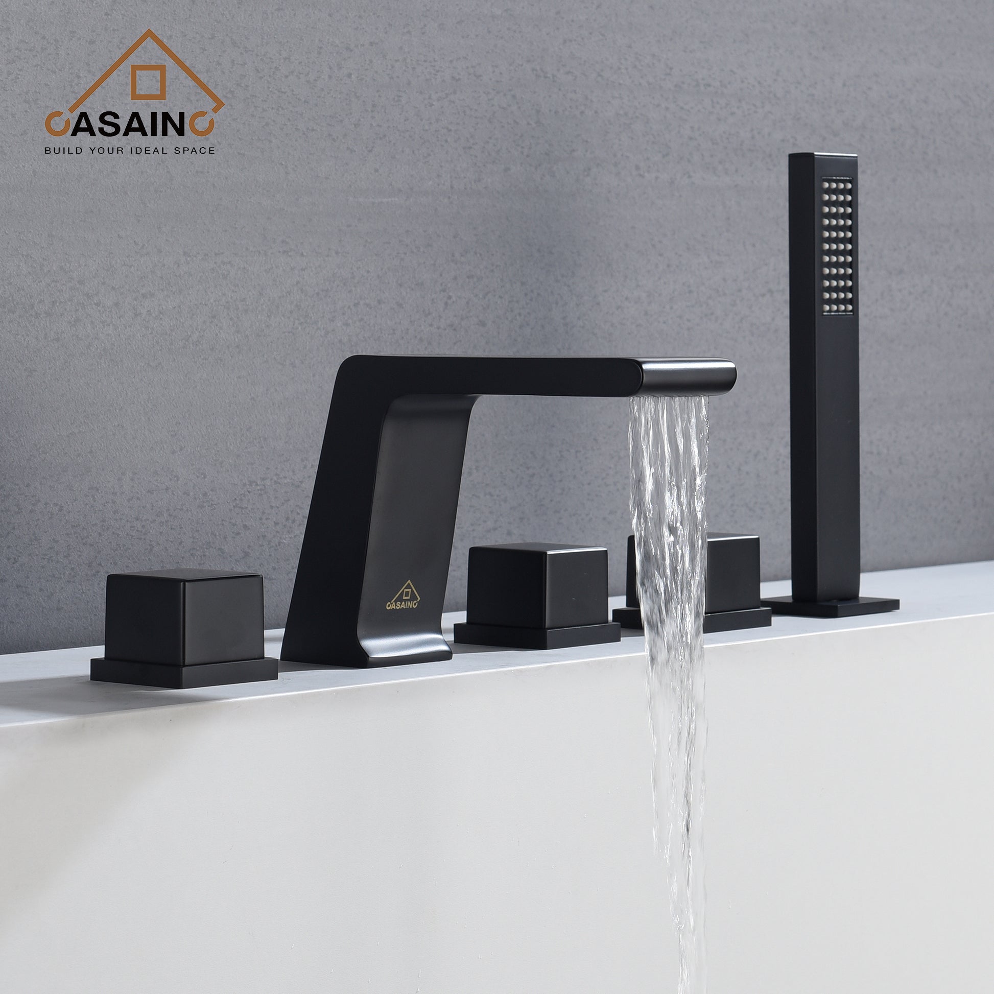 CASAINC Hot Sale 5 hole Bathtub Faucet With Handheld Shower Head