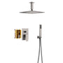 Casainc 2 Function 10" Ceiling Mount Dual Shower Heads Shower System In Black