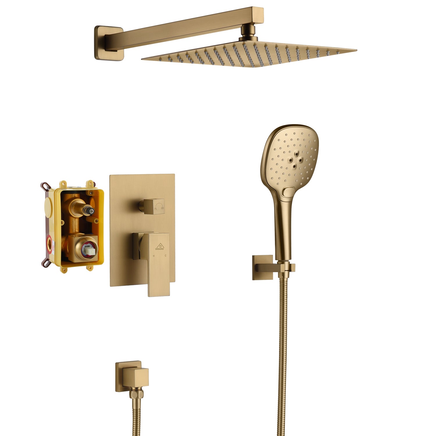 Casainc 2 Function 10" Wall Mounted Dual Shower Heads Shower System In Chrome