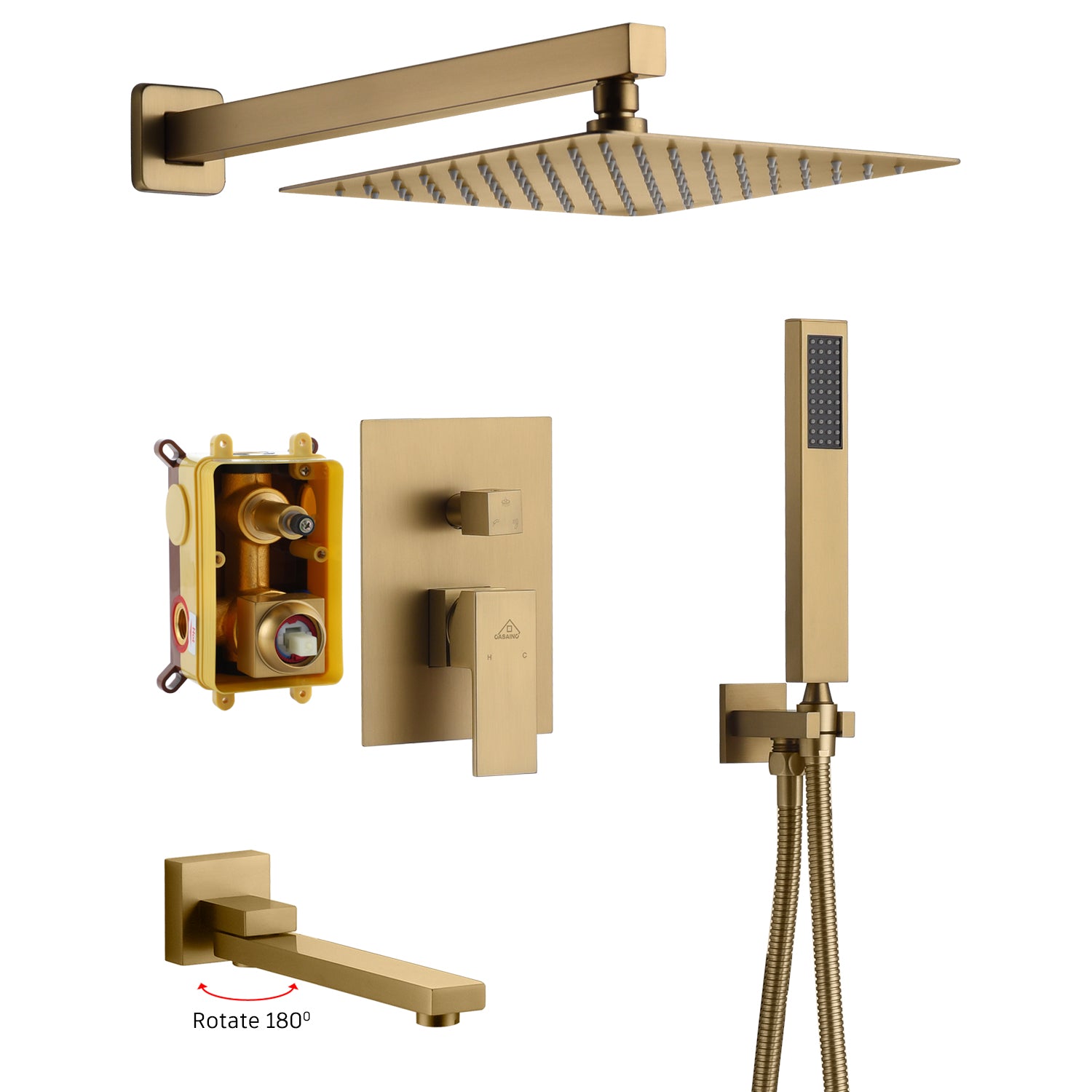 10" Wall Mounted Dual Shower Heads Shower System In Black add an element of luxury to your home shower