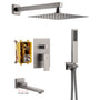 10" Wall Mounted Dual Shower Head Rain Shower System with Tub Spout