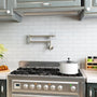 Wall Mount Pot Filler Kitchen Faucet with 360° Rotating Arm & Fast-Flow Aerator