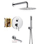 Casainc Round 3 Functions Wall Mount Dual Shower Heads Shower System In Black