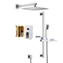 2 Function 10-In Wall Mounted  Dual Shower Heads Shower System With Sliding Rod Shower Hand