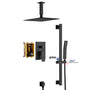10" Ceiling Mount Dual Shower Head Shower System With Sliding Rod Shower Hand Easy Installation Ceiling Shower Models