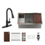 copy Stainless Steel Workstation Sink & Faucet Set black