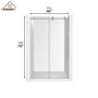 48"x76" Frameless Single Sliding Shower Door in Matte Black/Brushed Nickel/Chrome, Reversible Installation