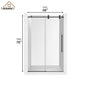 48"x76" Frameless Single Sliding Shower Door in Matte Black/Brushed Nickel/Chrome, Reversible Installation