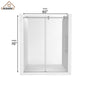 60"x76" Single Sliding Frameless Shower Door in Matte Black/Brushed Nickel/Chrome, 5/16" Thick Tempered Glass with SGCC Certification, Reversible Design