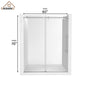 60"x76" Single Sliding Frameless Shower Door in Matte Black/Brushed Nickel/Chrome, 5/16" Thick Tempered Glass with SGCC Certification, Reversible Design