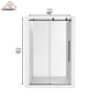 48"x76" Frameless Single Sliding Shower Door in Matte Black/Brushed Nickel/Chrome, Tempered Safety Glass and Reversible Installation