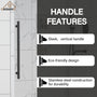 48"x76" Frameless Single Sliding Shower Door in Matte Black/Brushed Nickel/Chrome, Tempered Safety Glass and Reversible Installation