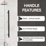 60"x76" Single Sliding Frameless Shower Door in Matte Black/Brushed Nickel/Chrome, Stainless Steel Wheels featuring an Anti-Skid Design