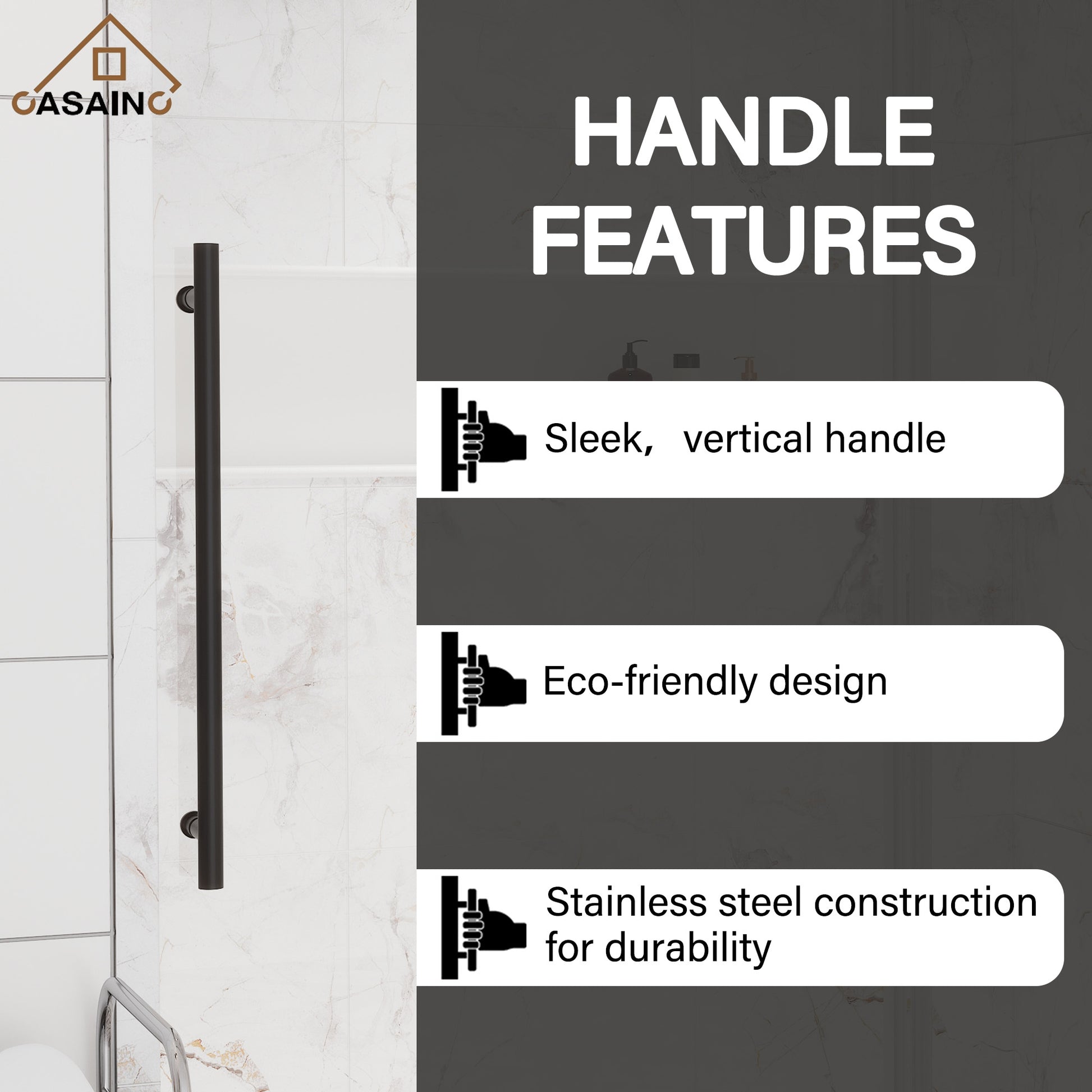 60"x76" Single Sliding Frameless Shower Door in Matte Black/Brushed Nickel/Chrome, Stainless Steel Wheels featuring an Anti-Skid Design