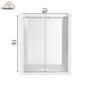 60"x76" Single Sliding Frameless Shower Door in Matte Black/Brushed Nickel/Chrome, Stainless Steel Wheels featuring an Anti-Skid Design