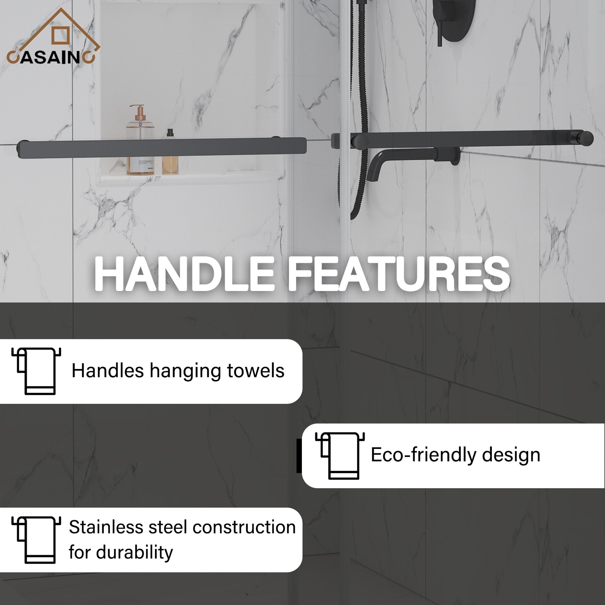 48"x76" Double Frameless Shower Door in Matte Black/Brushed Nickel/Chrome, Sliding Shower Enclosure with Rounded Corners Tempered Glass