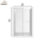 48"x76" Double Frameless Shower Door in Matte Black/Brushed Nickel/Chrome, Sliding Shower Enclosure with Rounded Corners Tempered Glass