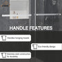 48"x76" Double Frameless Shower Door in Matte Black/Brushed Nickel/Chrome, Sliding Shower Enclosure with Rounded Corners Tempered Glass